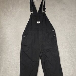 Vans Ground Work Overalls Women Large Black Carpenter Bib Canvas Straight Leg